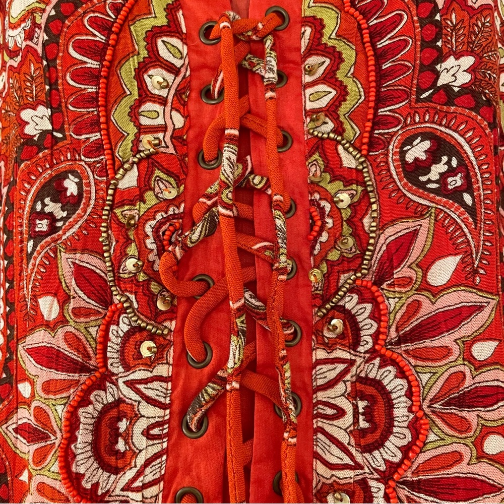 Joe Browns Orange Print Long Midi Dress - Embellished - Boho - Size 20 - NWT - Picture 4 of 6